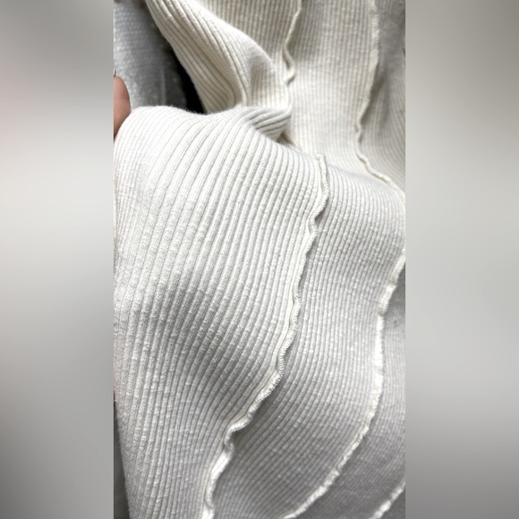 ZARA Midi Ribbed Skirt - cream size M - Picture 4 of 5